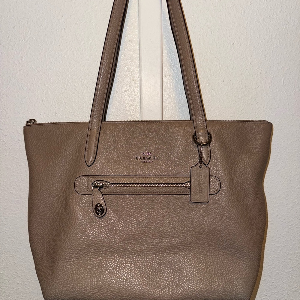 Coach Taylor Pebble Leather Tote Bag, Tan